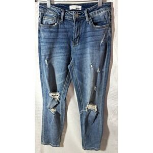 Vervet Skinny Jeans Blue Medium Wash Denim Stretch Distressed 5-Pocket Women 26